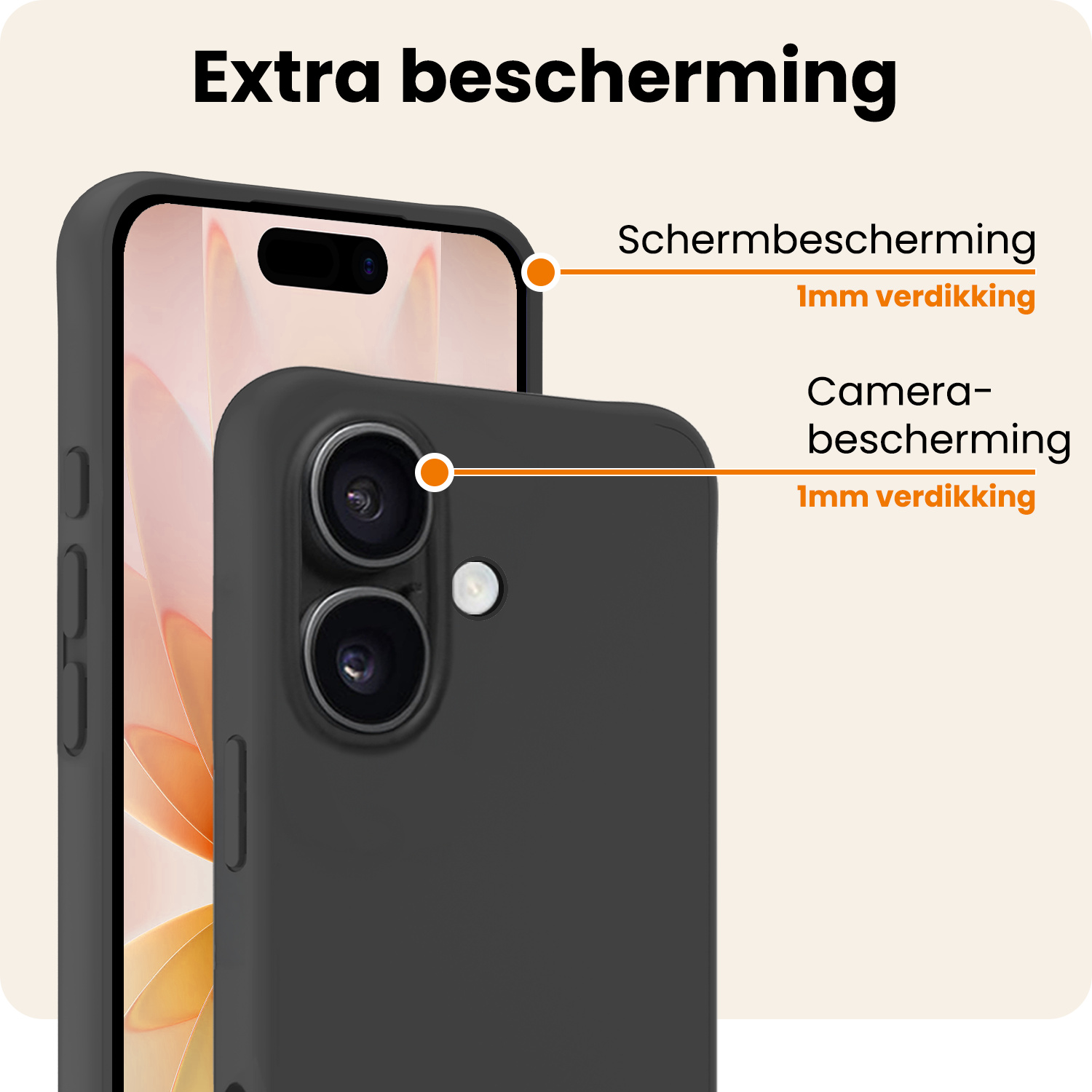 Nomfy Nomfy iPhone 17 Hoesje Siliconen - Zwart - 2 PACK