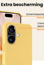 Nomfy Nomfy iPhone 17 Hoesje Siliconen Met Screenprotector Met Dichte Notch - Geel