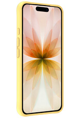 Nomfy Nomfy iPhone 17 Hoesje Siliconen Met Screenprotector Met Dichte Notch - Geel