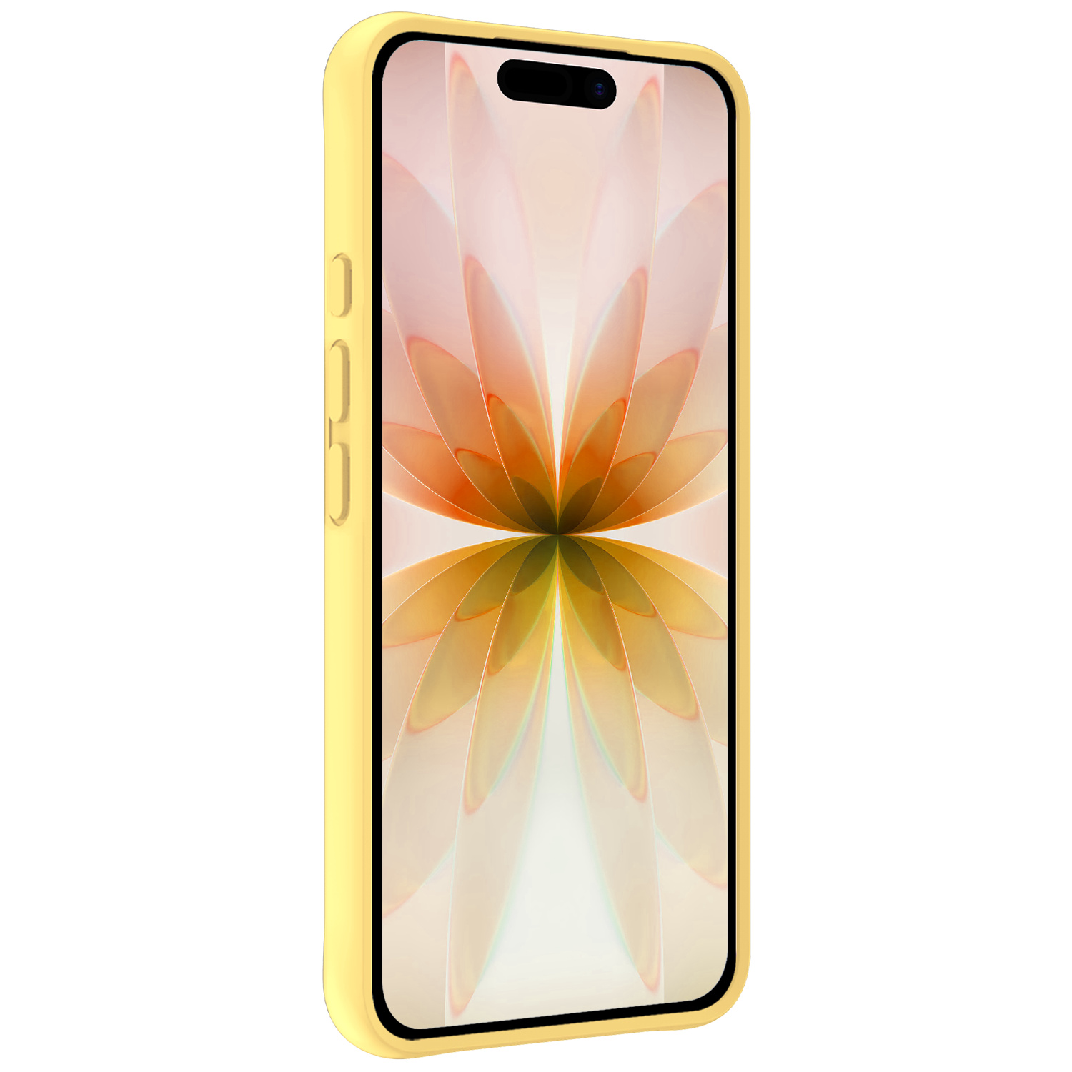 Nomfy Nomfy iPhone 17 Hoesje Siliconen Met Screenprotector Met Dichte Notch - Geel