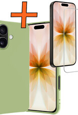 Nomfy Nomfy iPhone 17 Hoesje Siliconen Met Screenprotector Met Dichte Notch - Groen