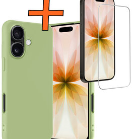 Nomfy Nomfy iPhone 17 Hoesje Siliconen Met Screenprotector Met Dichte Notch - Groen