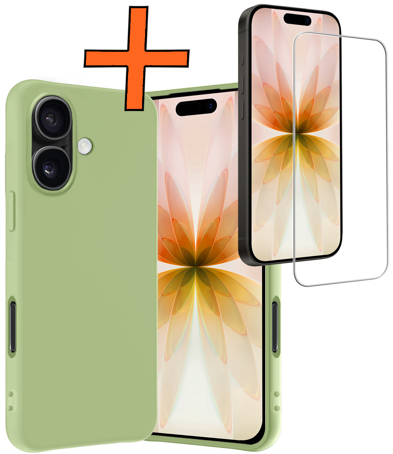 Nomfy Nomfy iPhone 17 Hoesje Siliconen Met Screenprotector Met Dichte Notch - Groen