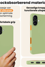 Nomfy Nomfy iPhone 17 Hoesje Siliconen Met Screenprotector Met Dichte Notch - Groen