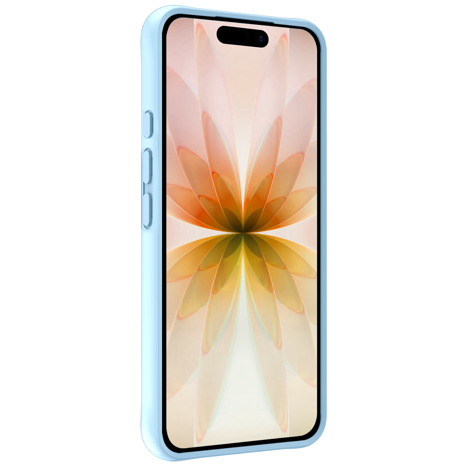 Nomfy Nomfy iPhone 17 Hoesje Siliconen Met Screenprotector Met Dichte Notch - Lichtblauw