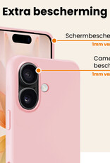 Nomfy Nomfy iPhone 17 Hoesje Siliconen Met Screenprotector Met Dichte Notch - Lichtroze