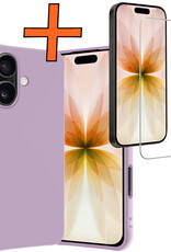 Nomfy Nomfy iPhone 17 Hoesje Siliconen Met Screenprotector Met Dichte Notch - Lila