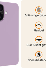 Nomfy Nomfy iPhone 17 Hoesje Siliconen Met Screenprotector Met Dichte Notch - Lila