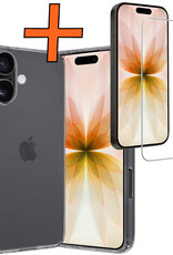 Nomfy Nomfy iPhone 17 Hoesje Siliconen Met Screenprotector Met Dichte Notch - Transparant