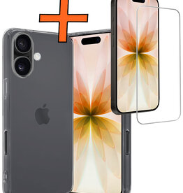 Nomfy Nomfy iPhone 17 Hoesje Siliconen Met Screenprotector Met Dichte Notch - Transparant
