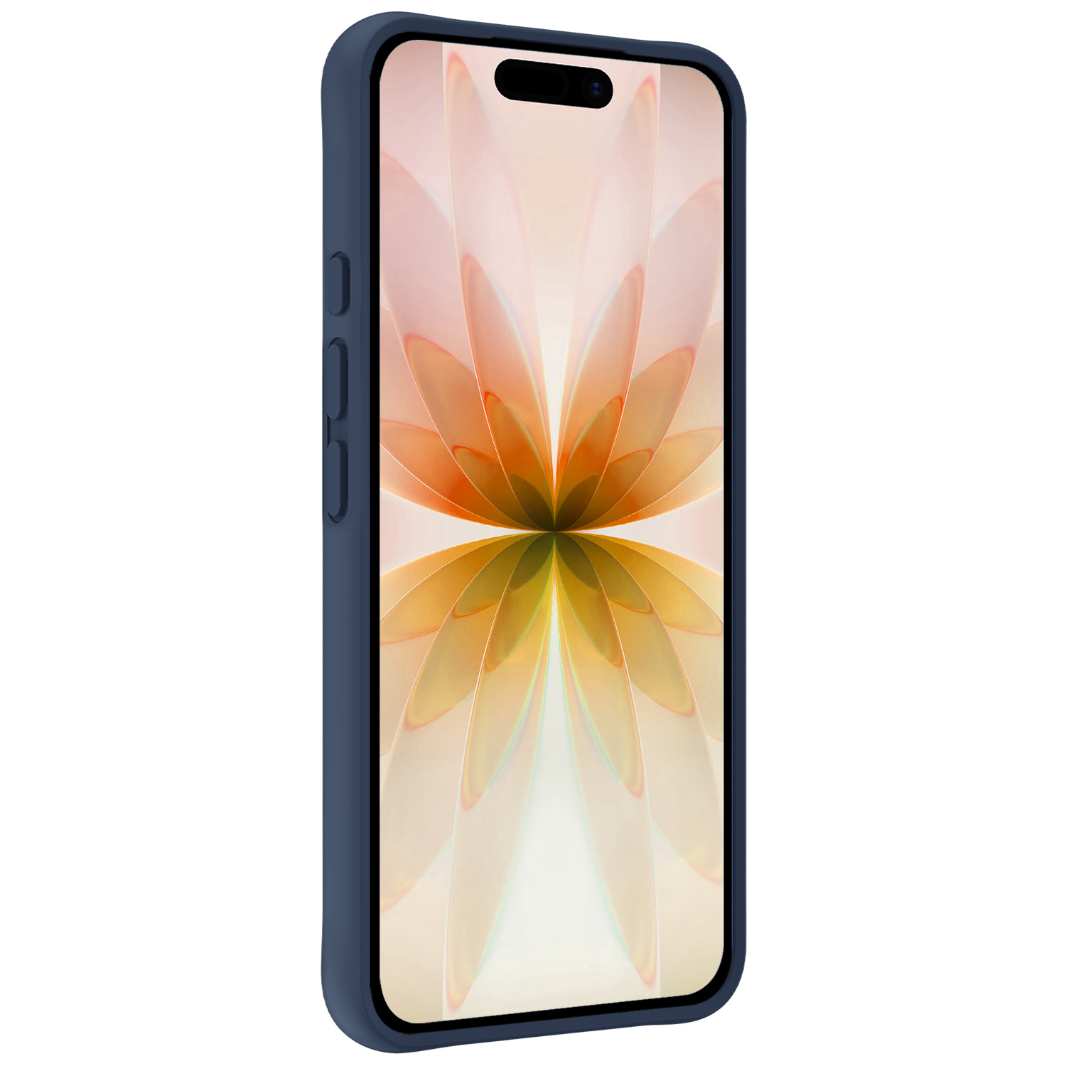 Nomfy Nomfy iPhone 17 Hoesje Siliconen Met 2x Screenprotector Met Dichte Notch - Donkerblauw