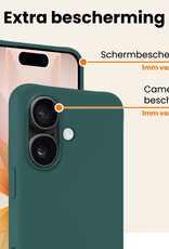 Nomfy Nomfy iPhone 17 Hoesje Siliconen Met 2x Screenprotector Met Dichte Notch - Donkergroen