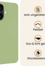 Nomfy Nomfy iPhone 17 Hoesje Siliconen Met 2x Screenprotector Met Dichte Notch - Groen