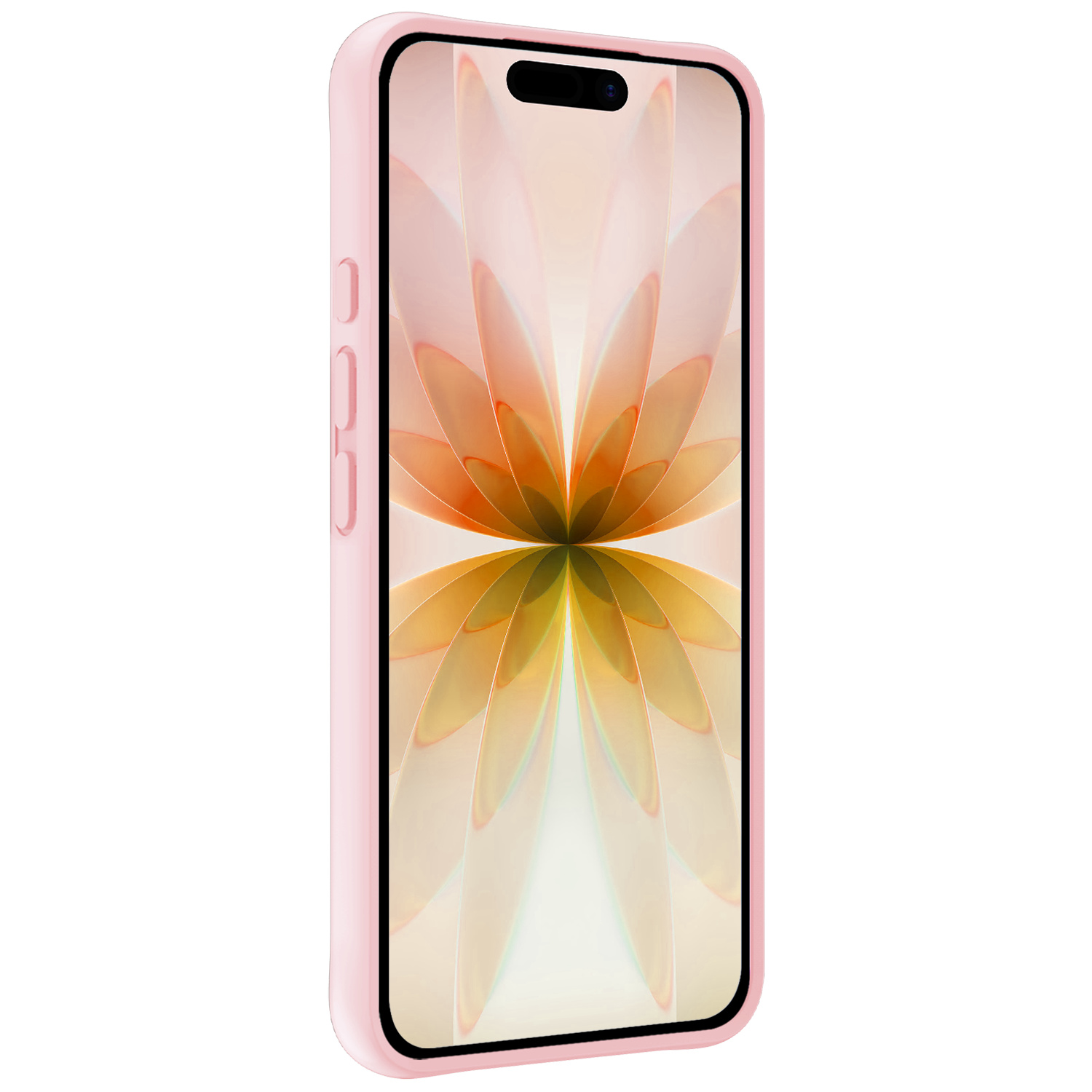 Nomfy Nomfy iPhone 17 Hoesje Siliconen Met 2x Screenprotector Met Dichte Notch - Lichtroze