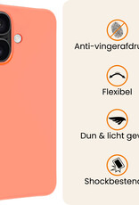 Nomfy Nomfy iPhone 17 Hoesje Siliconen Met 2x Screenprotector Met Dichte Notch - Perzik