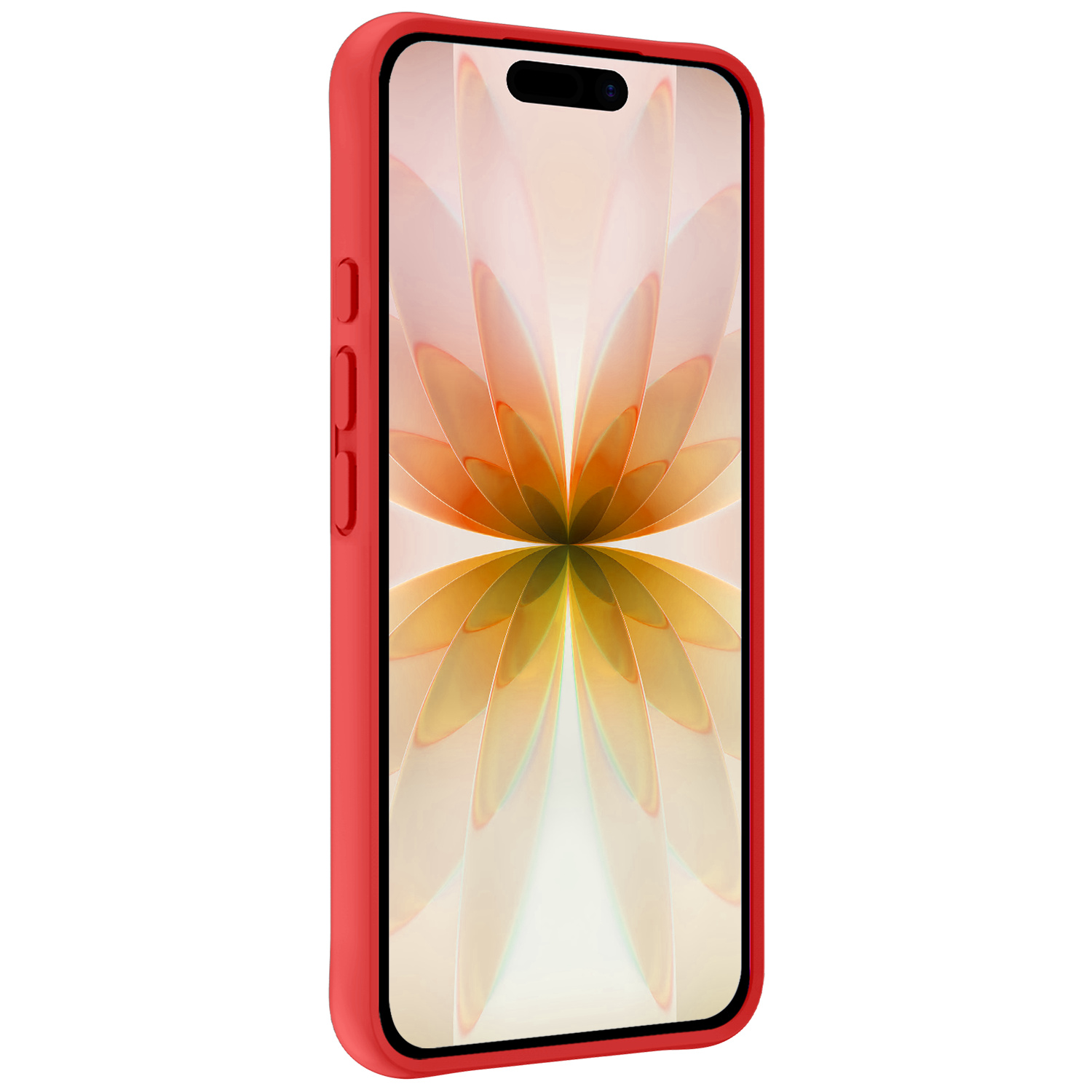 Nomfy Nomfy iPhone 17 Hoesje Siliconen Met 2x Screenprotector Met Dichte Notch - Rood