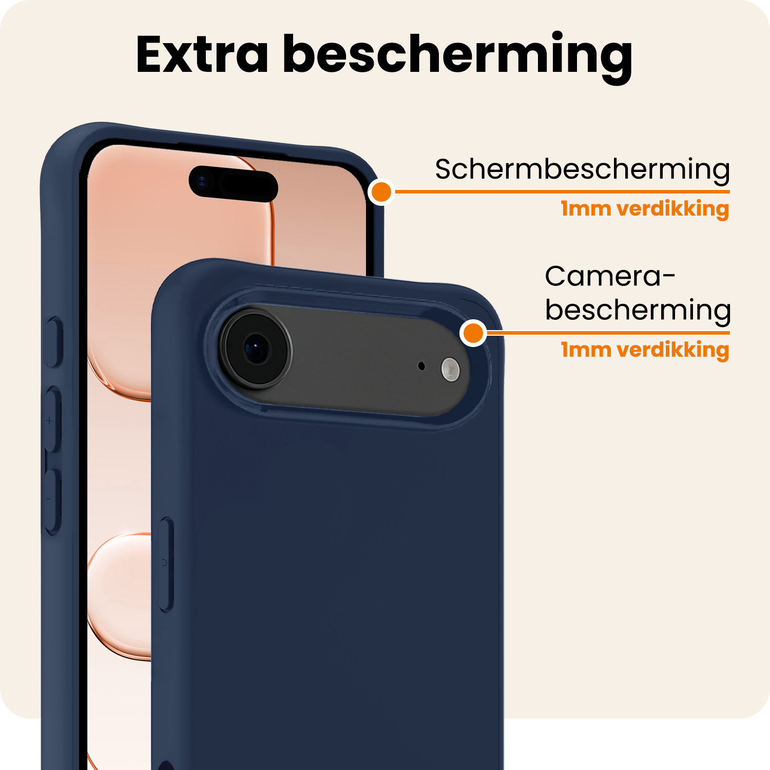 Nomfy Nomfy iPhone Air Hoesje Siliconen - Donkerblauw