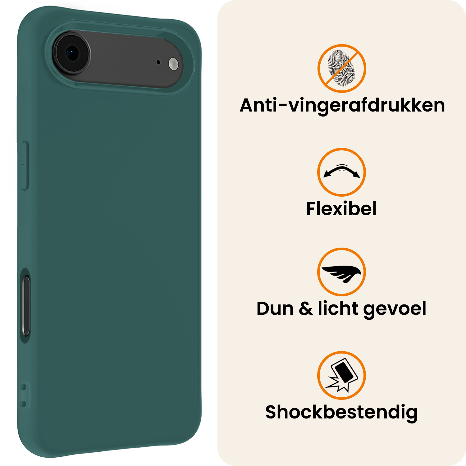 Nomfy Nomfy iPhone Air Hoesje Siliconen - Donkergroen