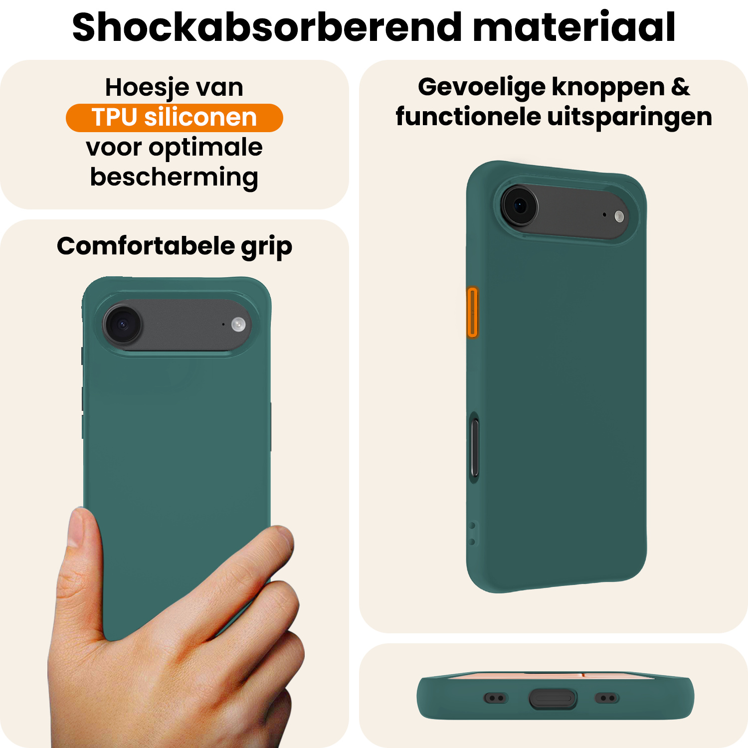 Nomfy Nomfy iPhone Air Hoesje Siliconen - Donkergroen