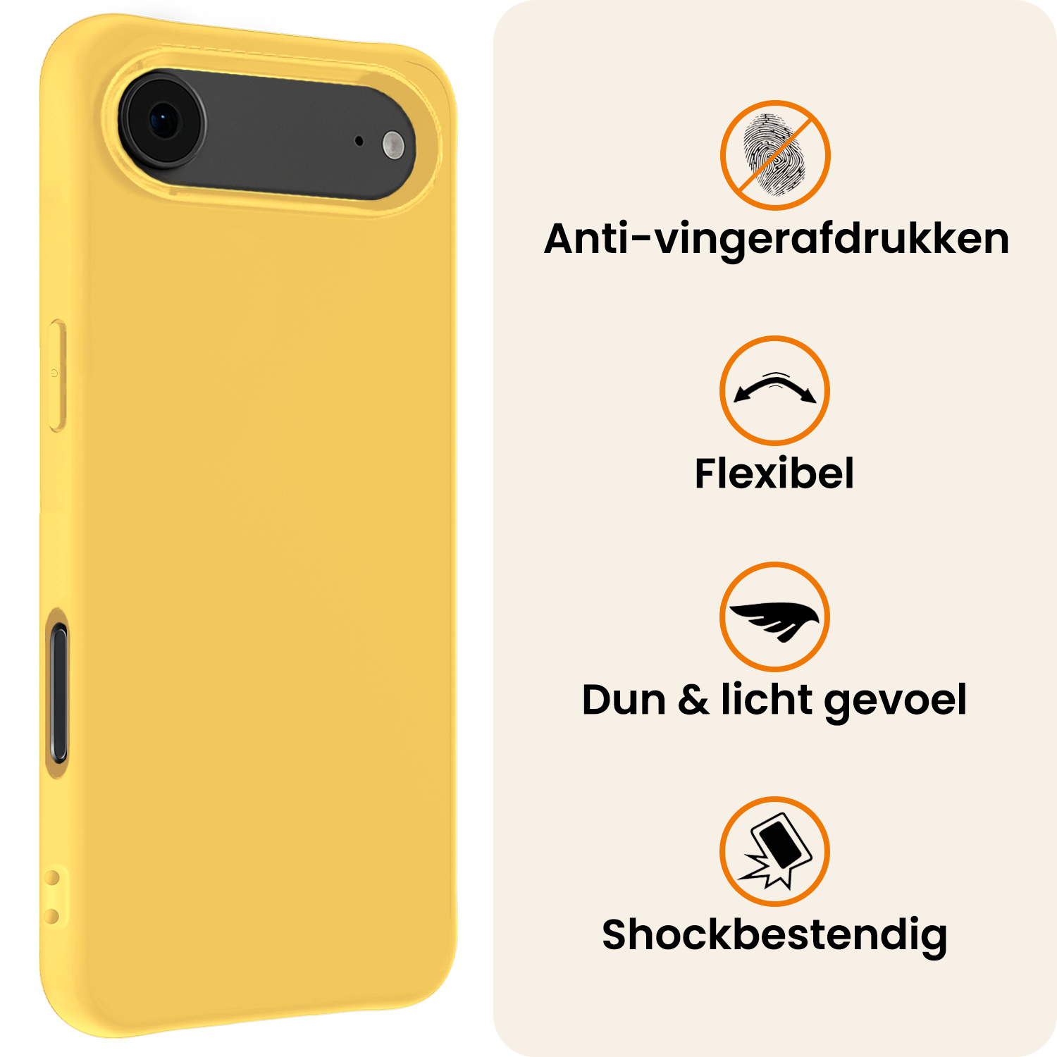 Nomfy Nomfy iPhone Air Hoesje Siliconen - Geel