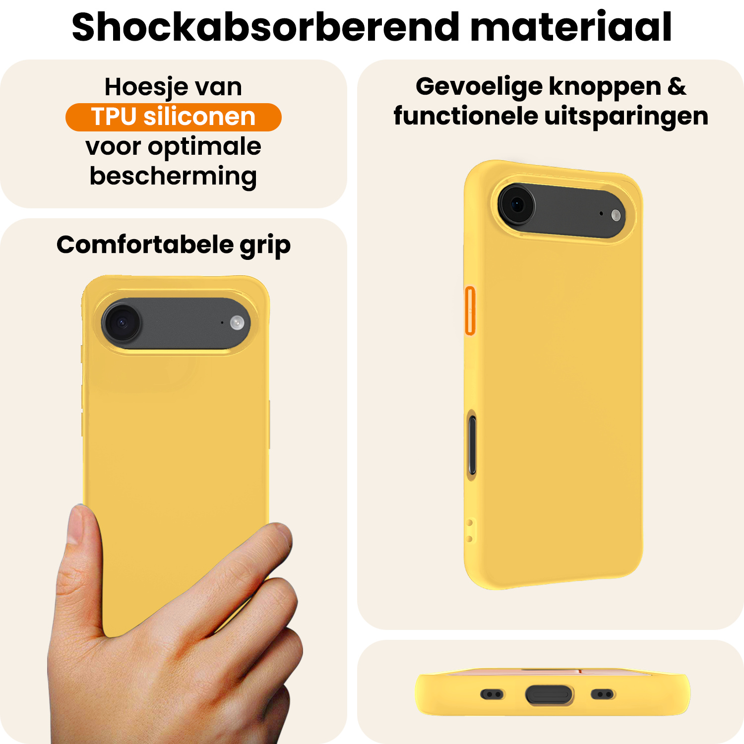 Nomfy Nomfy iPhone Air Hoesje Siliconen - Geel