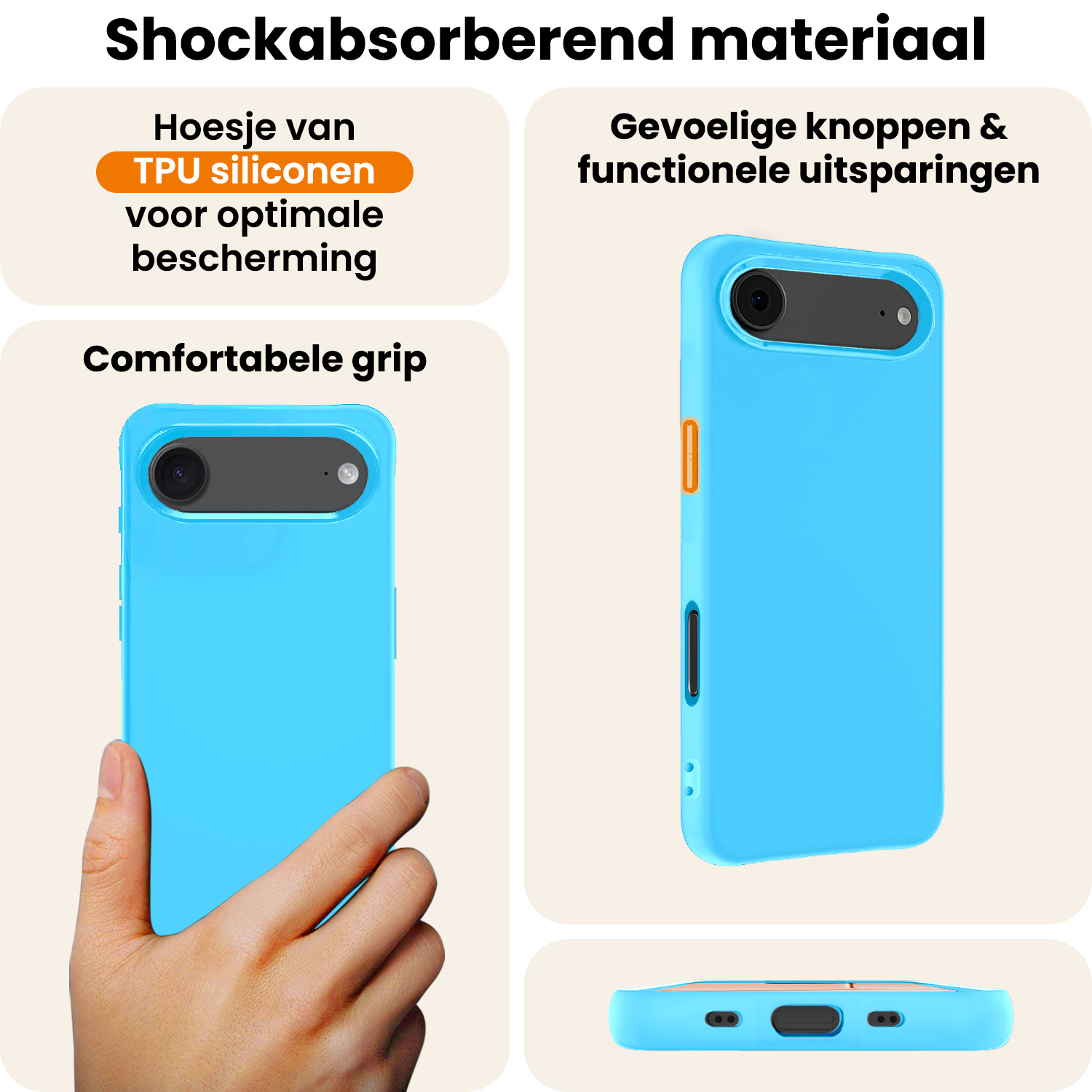 Nomfy Nomfy iPhone Air Hoesje Siliconen - Lichtblauw