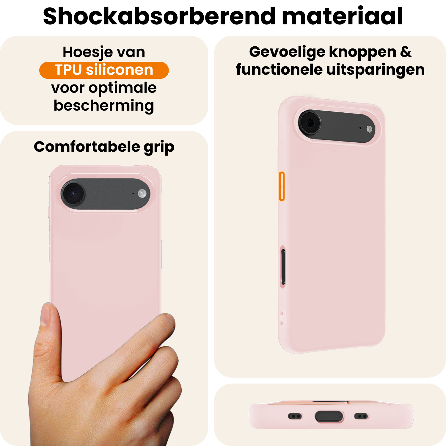 Nomfy Nomfy iPhone Air Hoesje Siliconen - Lichtroze