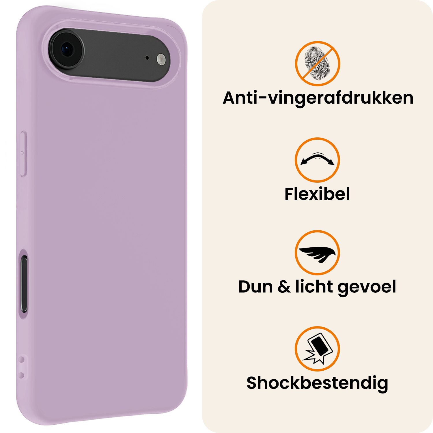 Nomfy Nomfy iPhone Air Hoesje Siliconen - Lila