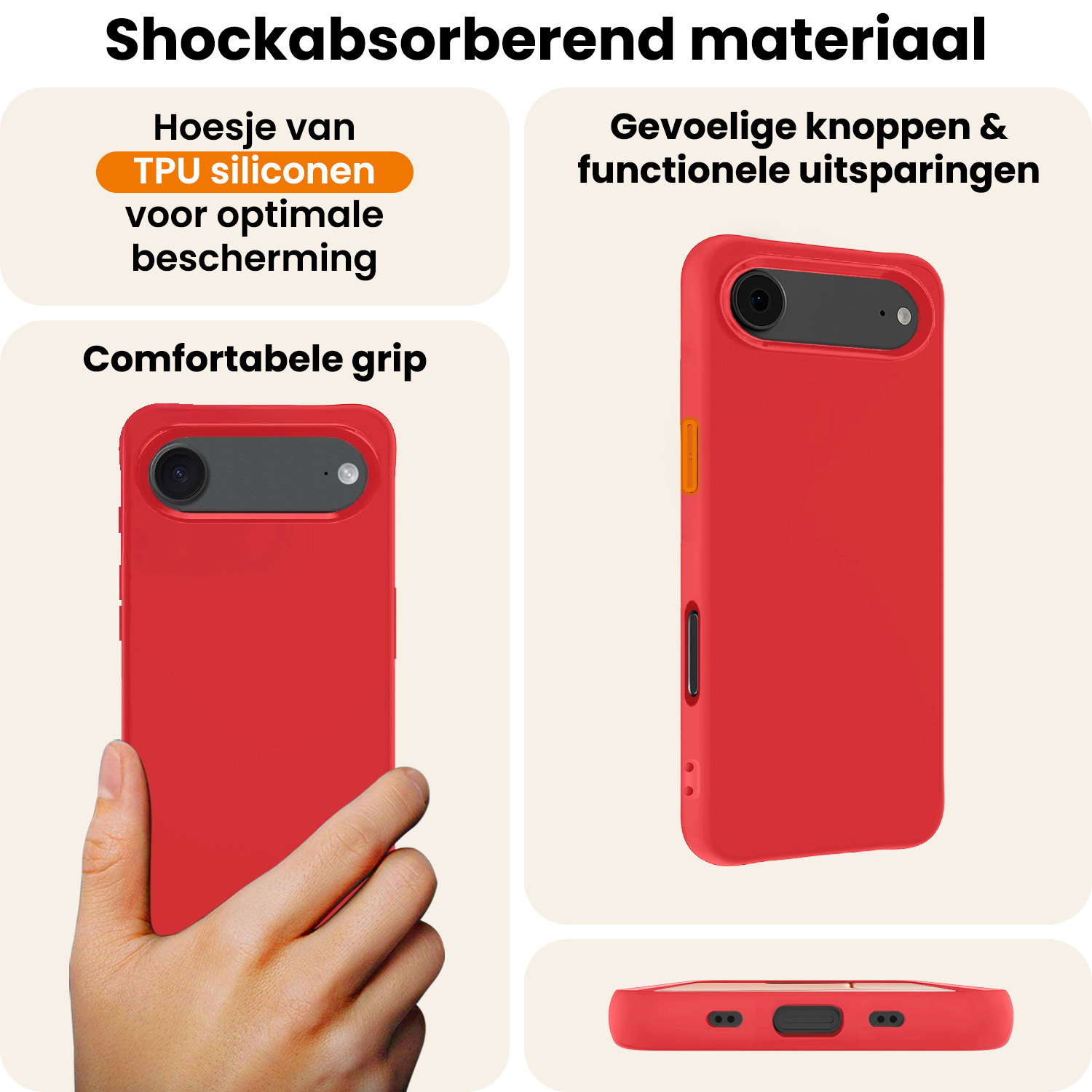 Nomfy Nomfy iPhone Air Hoesje Siliconen - Rood