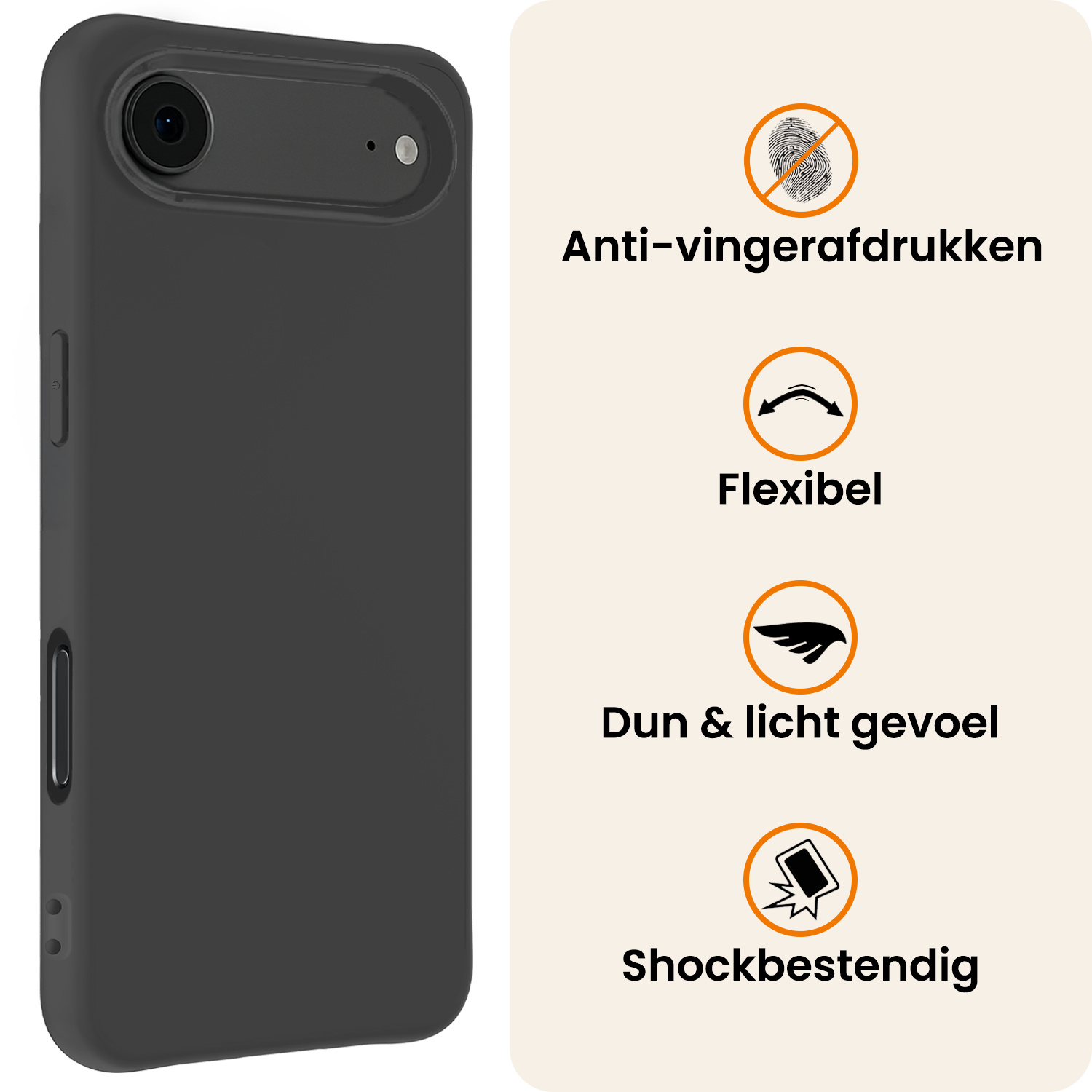 Nomfy Nomfy iPhone Air Hoesje Siliconen - Zwart