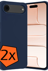 Nomfy Nomfy iPhone Air Hoesje Siliconen - Donkerblauw - 2 PACK