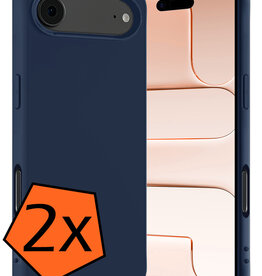 Nomfy Nomfy iPhone Air Hoesje Siliconen - Donkerblauw - 2 PACK