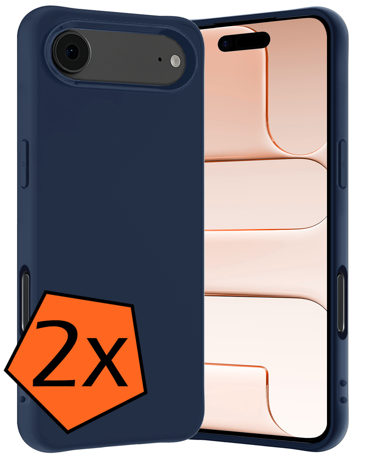 Nomfy Nomfy iPhone Air Hoesje Siliconen - Donkerblauw - 2 PACK