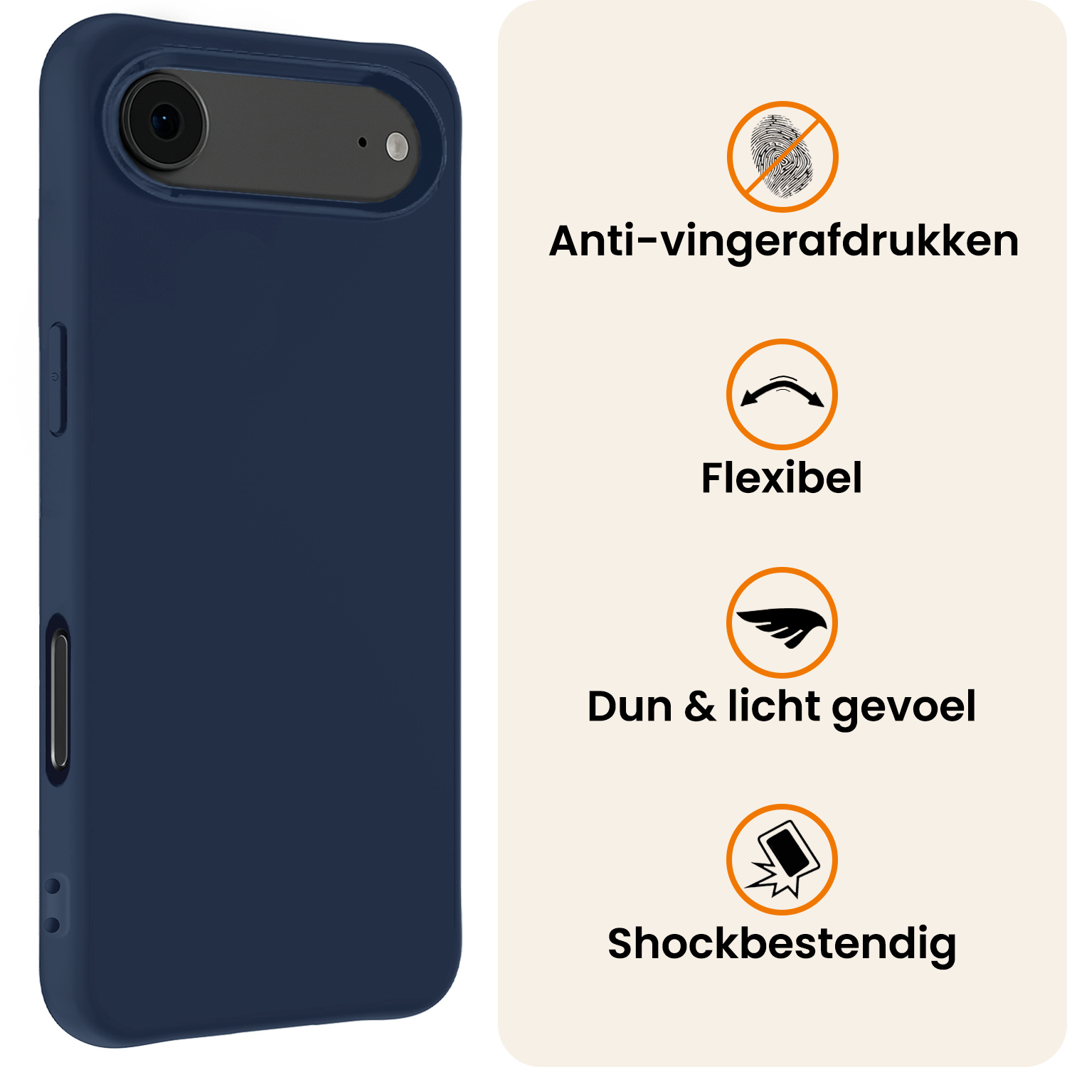 Nomfy Nomfy iPhone Air Hoesje Siliconen - Donkerblauw - 2 PACK