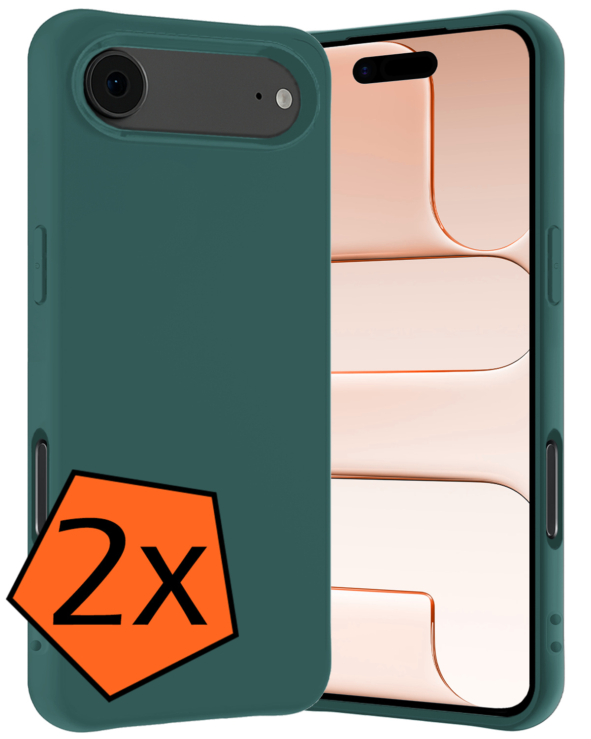 Nomfy Nomfy iPhone Air Hoesje Siliconen - Donkergroen - 2 PACK