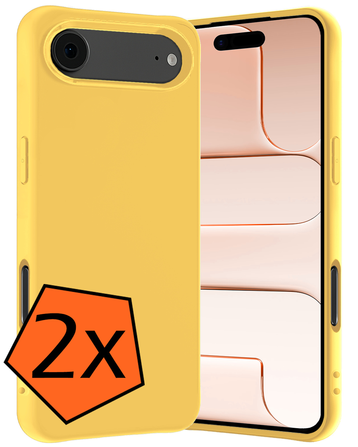 Nomfy Nomfy iPhone Air Hoesje Siliconen - Geel - 2 PACK