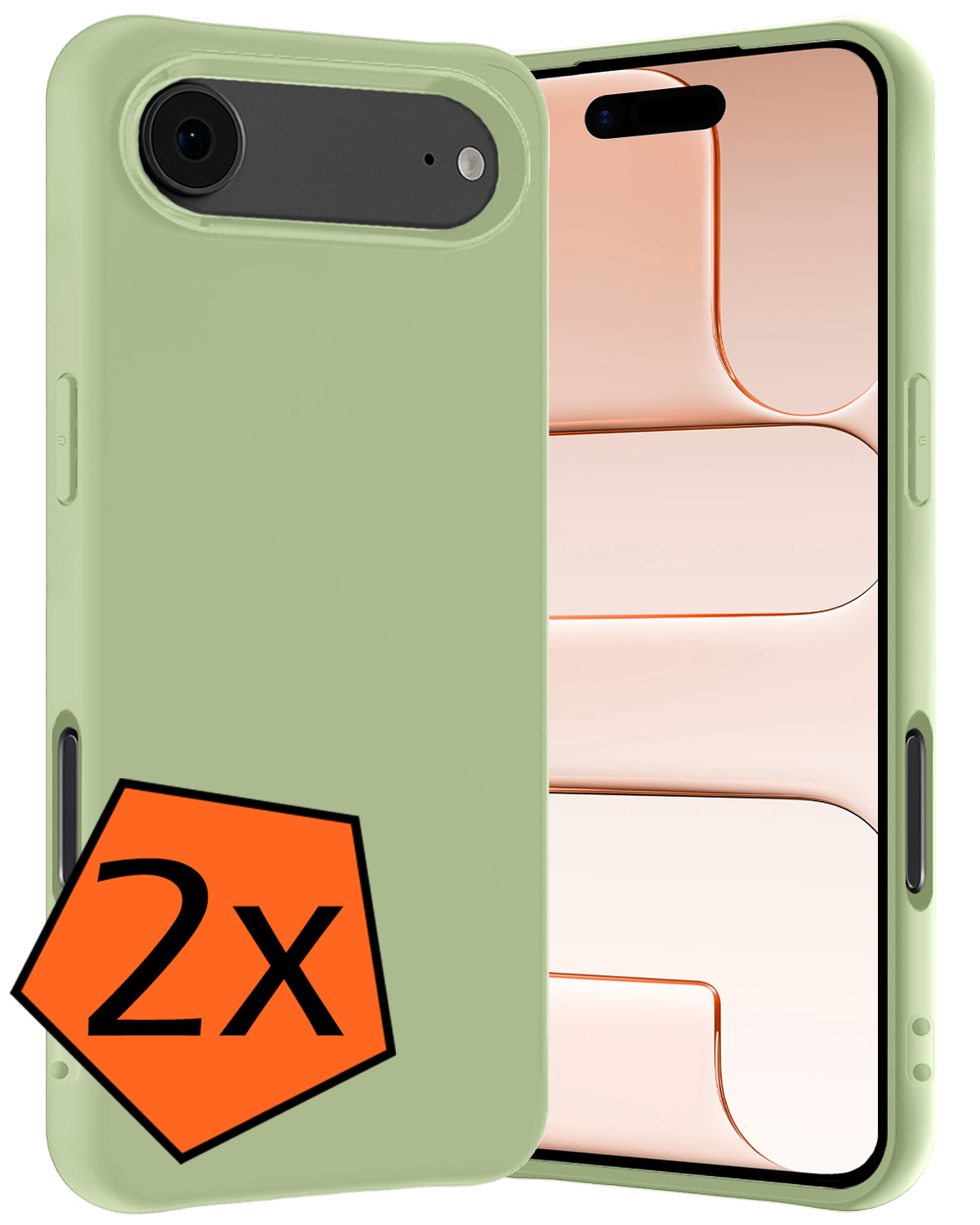 Nomfy Nomfy iPhone Air Hoesje Siliconen - Groen - 2 PACK