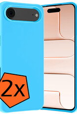 Nomfy Nomfy iPhone Air Hoesje Siliconen - Lichtblauw - 2 PACK