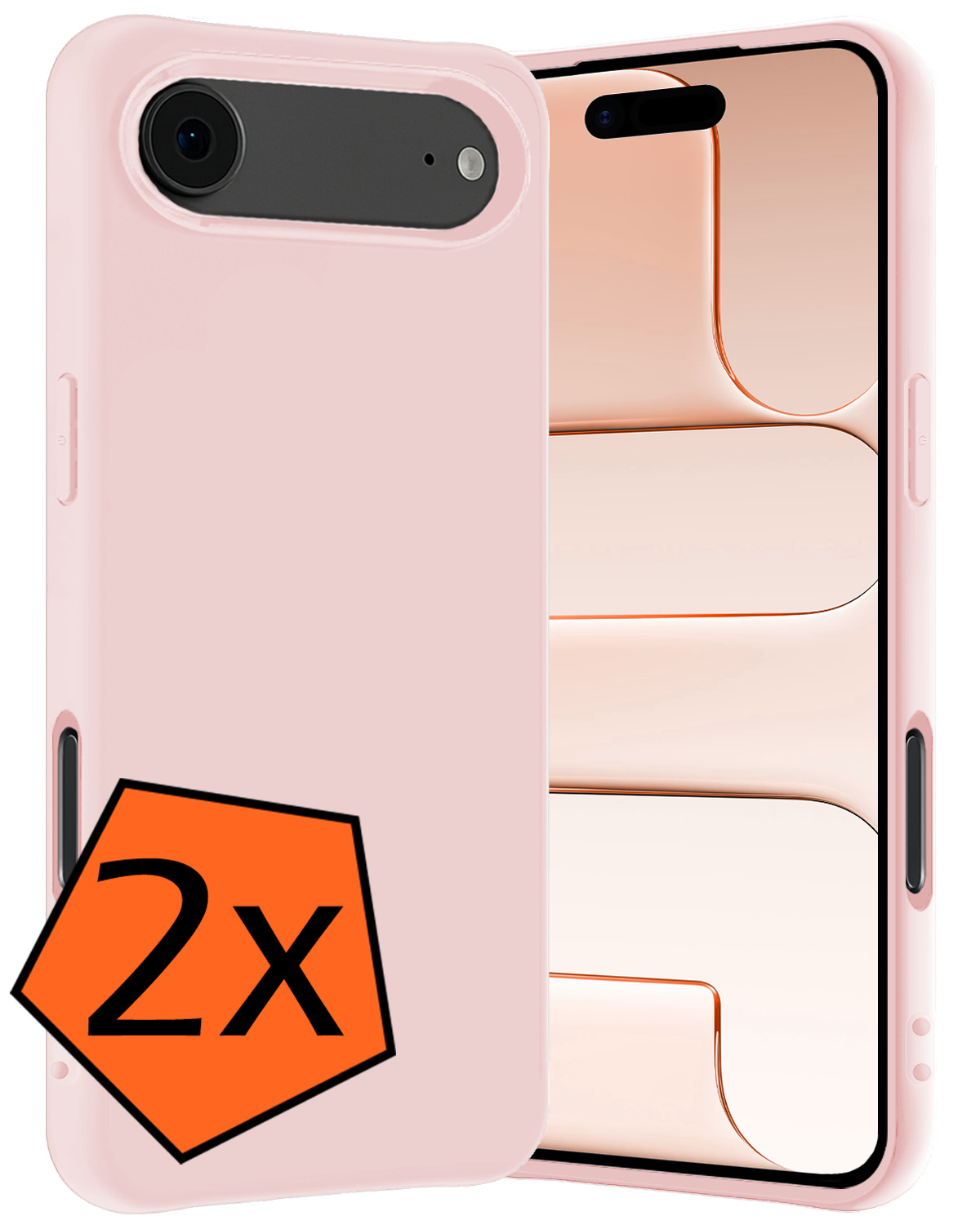 Nomfy Nomfy iPhone Air Hoesje Siliconen - Lichtroze - 2 PACK