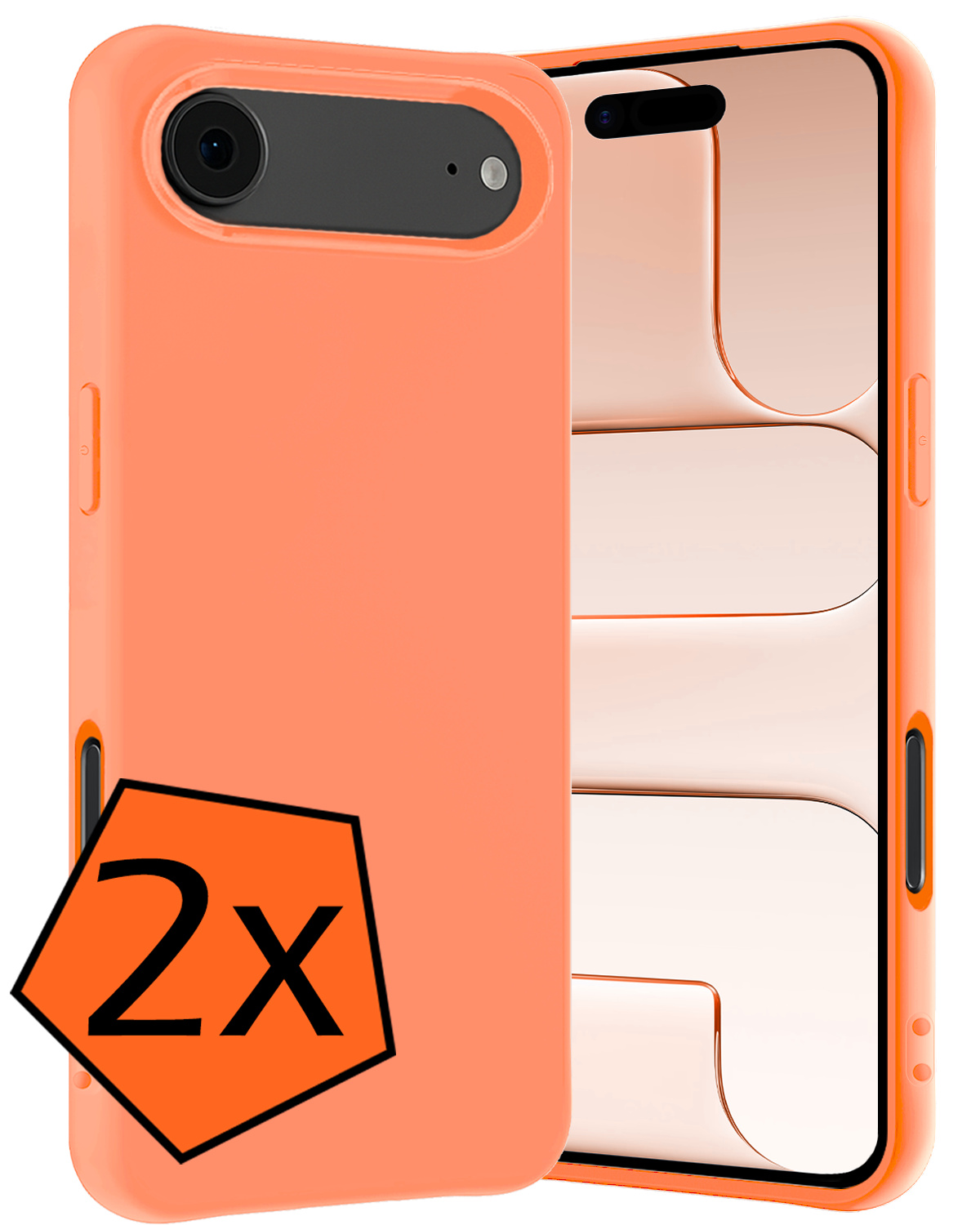 Nomfy Nomfy iPhone Air Hoesje Siliconen - Perzik - 2 PACK