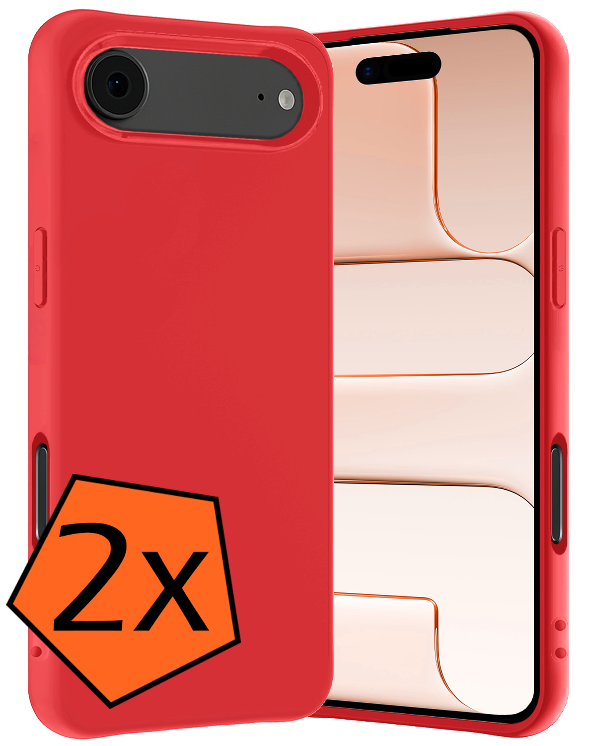 Nomfy Nomfy iPhone Air Hoesje Siliconen - Rood - 2 PACK