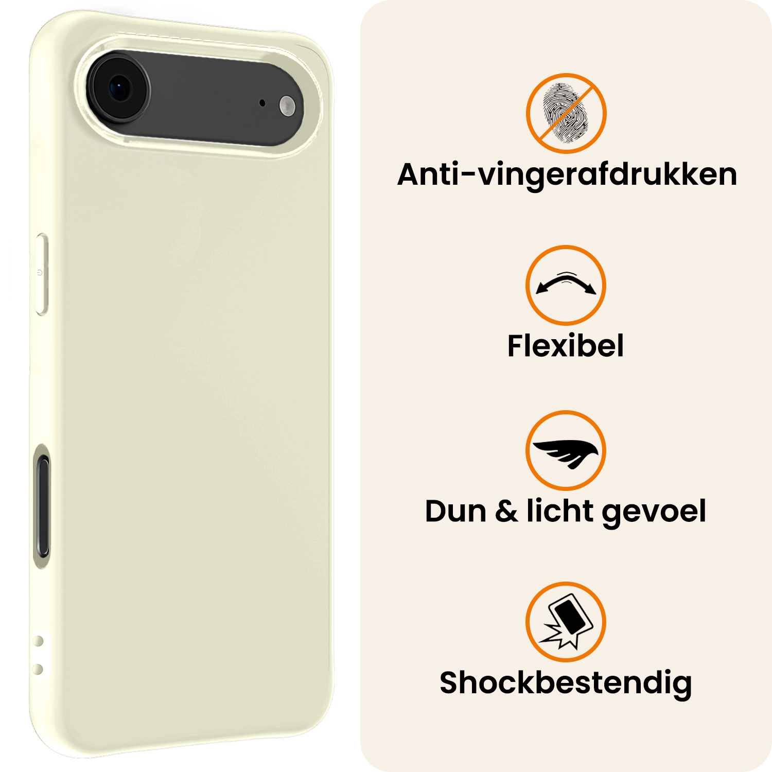 Nomfy Nomfy iPhone Air Hoesje Siliconen - Wit - 2 PACK