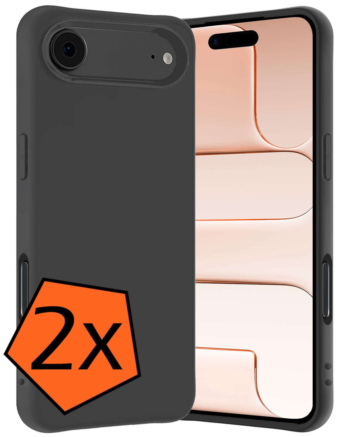 Nomfy Nomfy iPhone Air Hoesje Siliconen - Zwart - 2 PACK