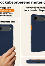 Nomfy Nomfy iPhone Air Hoesje Siliconen Met Screenprotector Met Dichte Notch - Donkerblauw