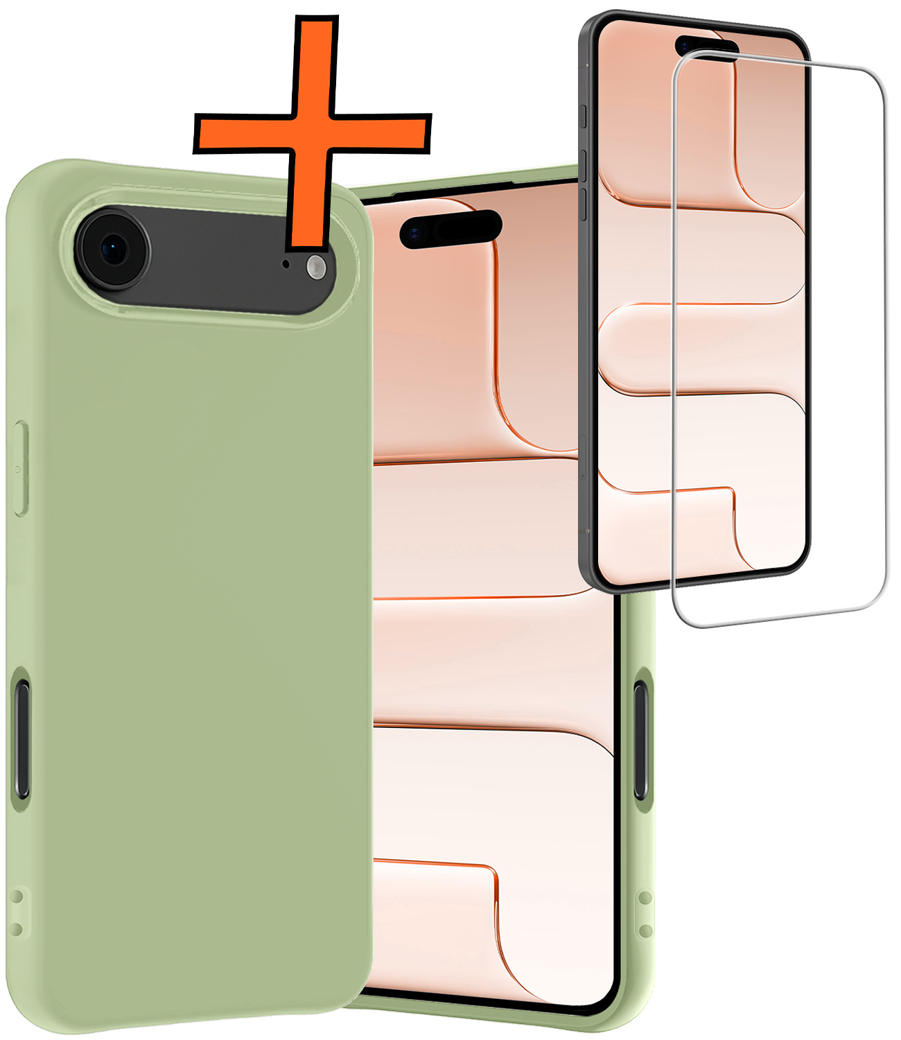 Nomfy Nomfy iPhone Air Hoesje Siliconen Met Screenprotector Met Dichte Notch - Groen