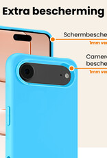 Nomfy Nomfy iPhone Air Hoesje Siliconen Met Screenprotector Met Dichte Notch - Lichtblauw