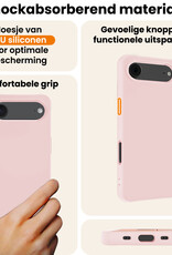 Nomfy Nomfy iPhone Air Hoesje Siliconen Met Screenprotector Met Dichte Notch - Lichtroze