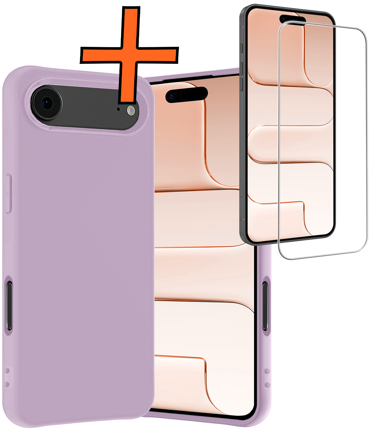 Nomfy Nomfy iPhone Air Hoesje Siliconen Met Screenprotector Met Dichte Notch - Lila