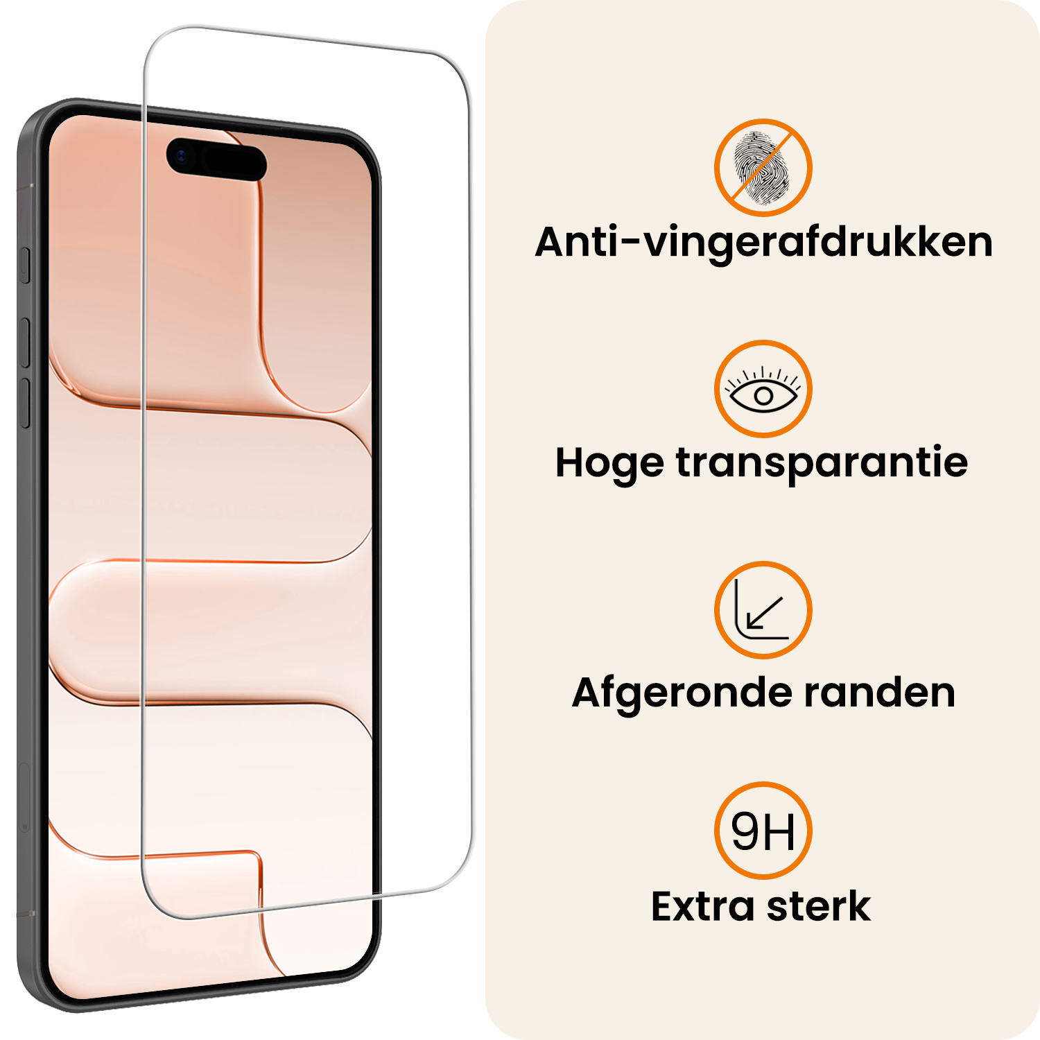Nomfy Nomfy iPhone Air Hoesje Siliconen Met Screenprotector Met Dichte Notch - Perzik