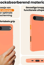 Nomfy Nomfy iPhone Air Hoesje Siliconen Met Screenprotector Met Dichte Notch - Perzik